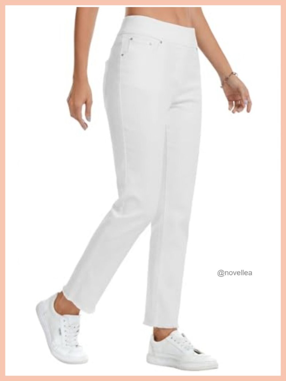 High Waisted Stretchy Jeggings Tummy Control Pull On Jeans with Pockets